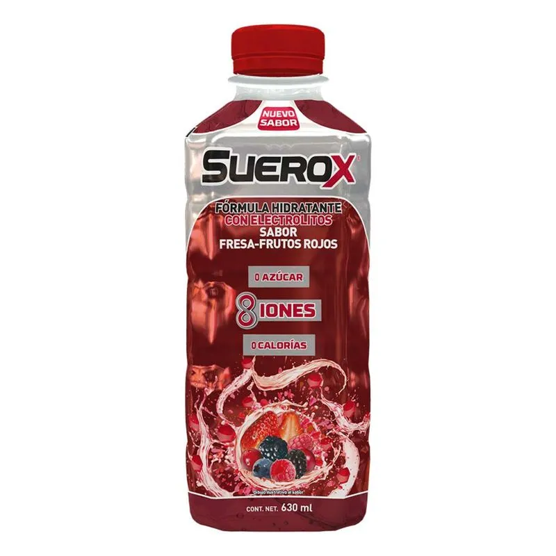 Bebida con Electrolitos Suerox Fresa-Frutos Rojos 630ml